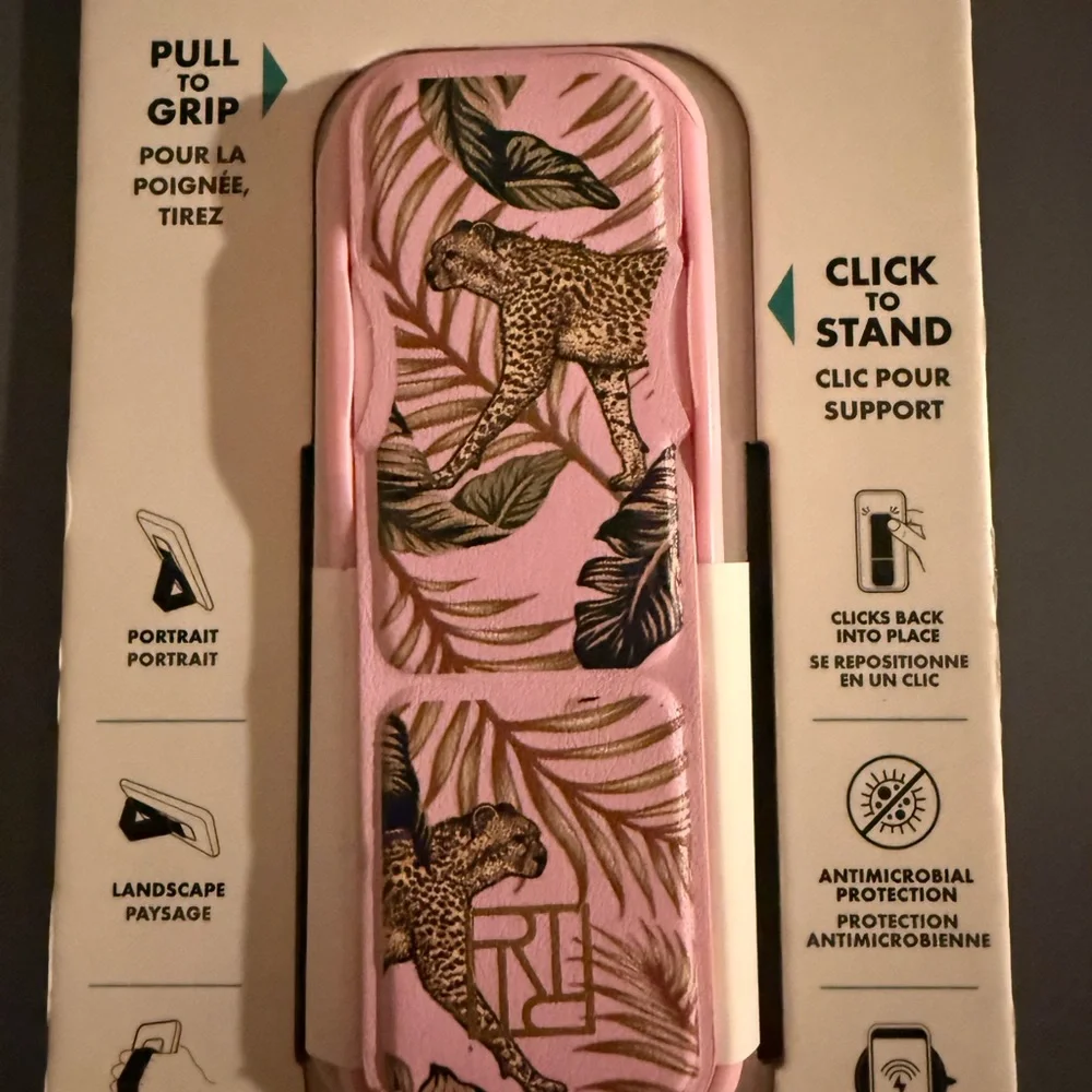 CLCKR Richmond & Finch Phone Grip and Stand for Phones/Tablets - Pink Cheetah
